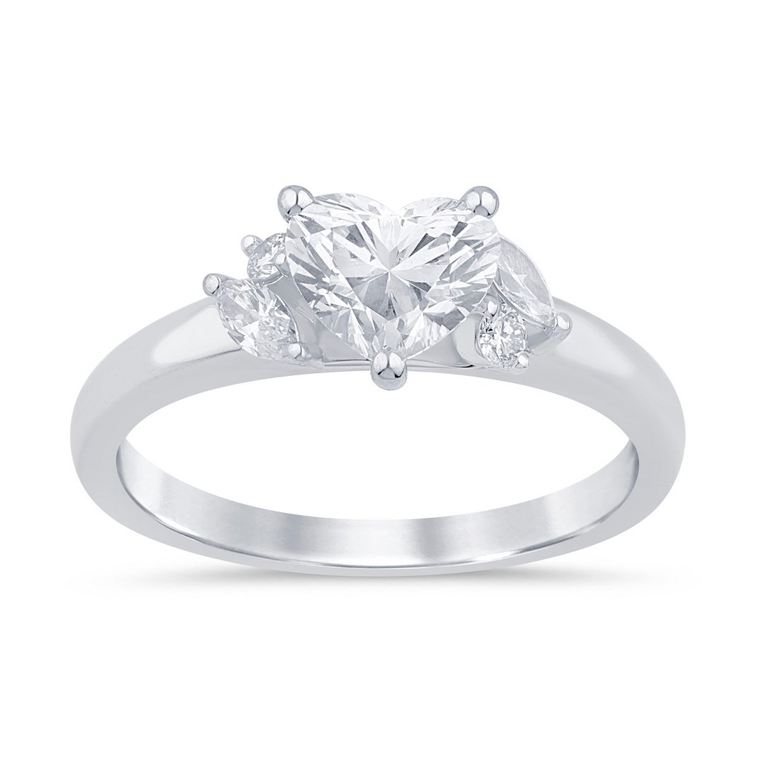 LG - 14K 1.22CT D-RING LDS MARQ/HRT/RDS "CERTIFIED" HEART 1.02CT