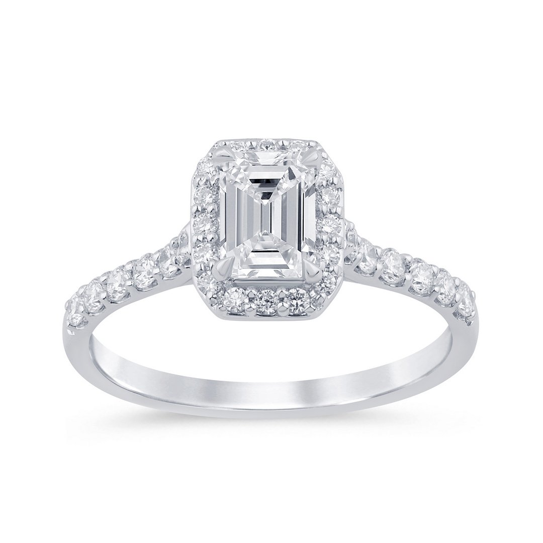 LG - 14K 1.15CT D-RING LDS EME/RDS "CERTIFIED" EME CUT CNTR 0.72CT