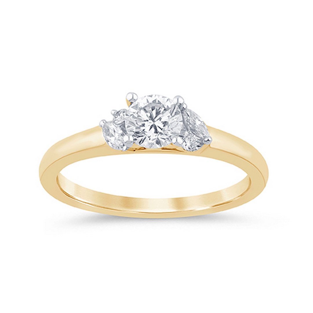 LG - 14K 0.63CT D-RING LDS MARQ/RDS "CERTIFIED" CNTR 0.49CT