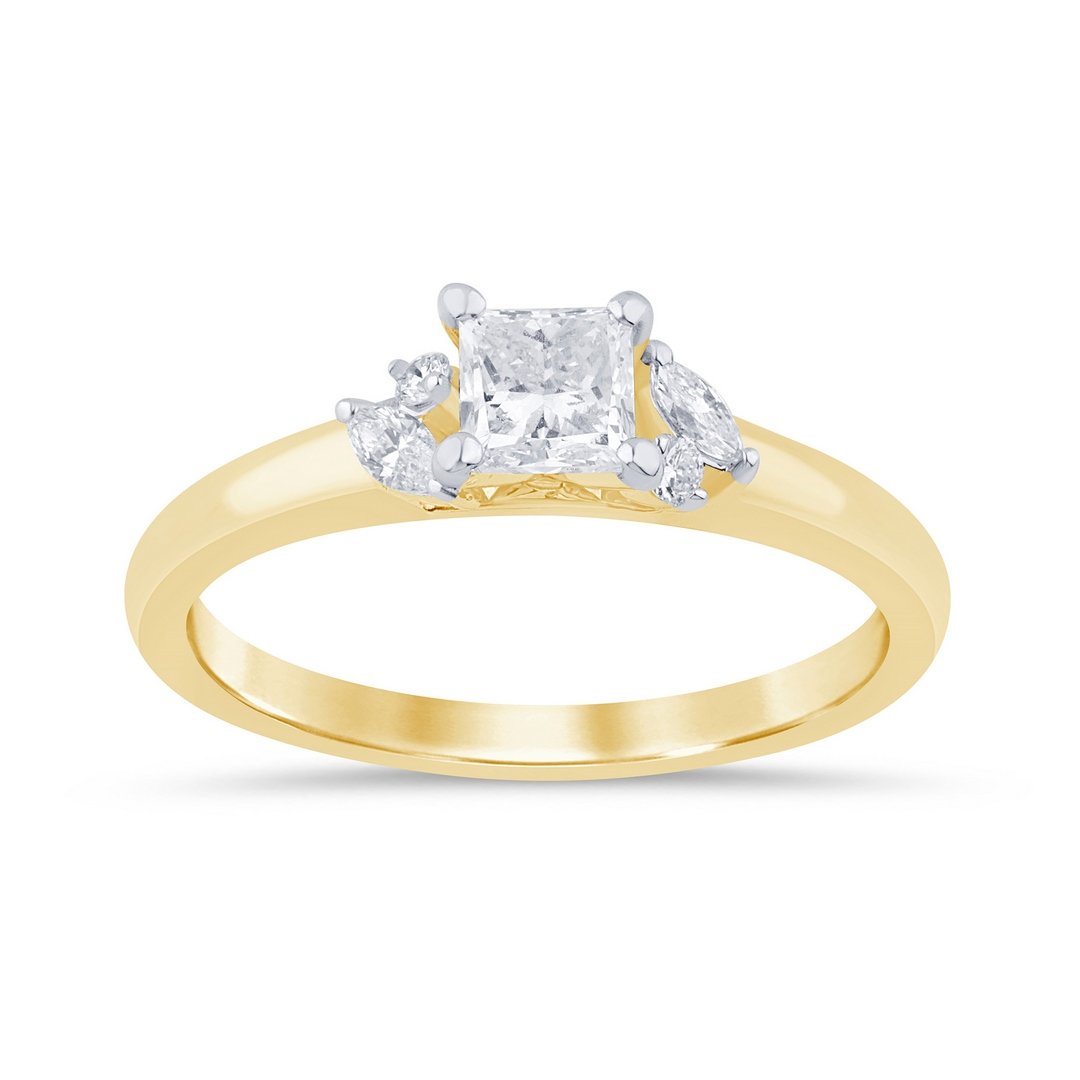 LG - 14K 0.70CT D-RING LDS PCT/MARQ/RDS "CERTIFIED" PCT 0.56CT