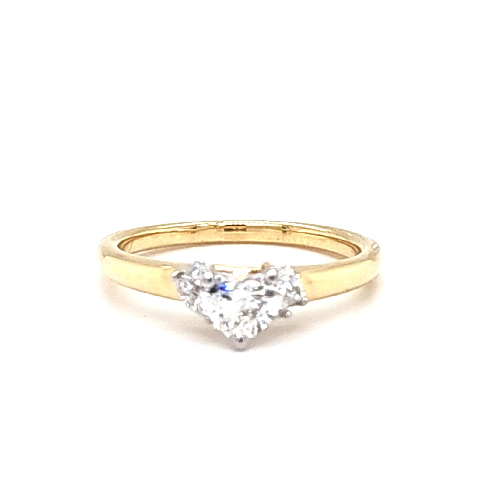 LG - 14K 0.63CT D-RING LDS MARQ/HRT/RDS "CERTIFIED" HEART CNTR 0.50CT