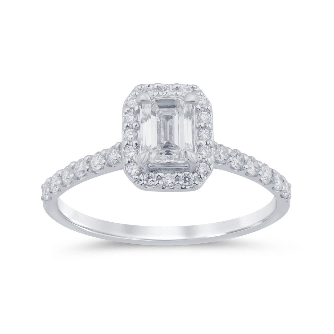 LG - 14K 0.89CT D-RING LDS EME/RDS "CERTIFIED" PRONG SETTING