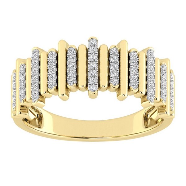 14K 0.26CT D-RING LDS RDS "LINING STEP DESIGN"