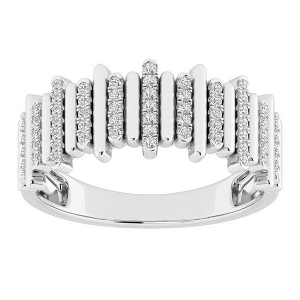 14K 0.27CT D-RING LDS RDS "LINING STEP DESIGN"
