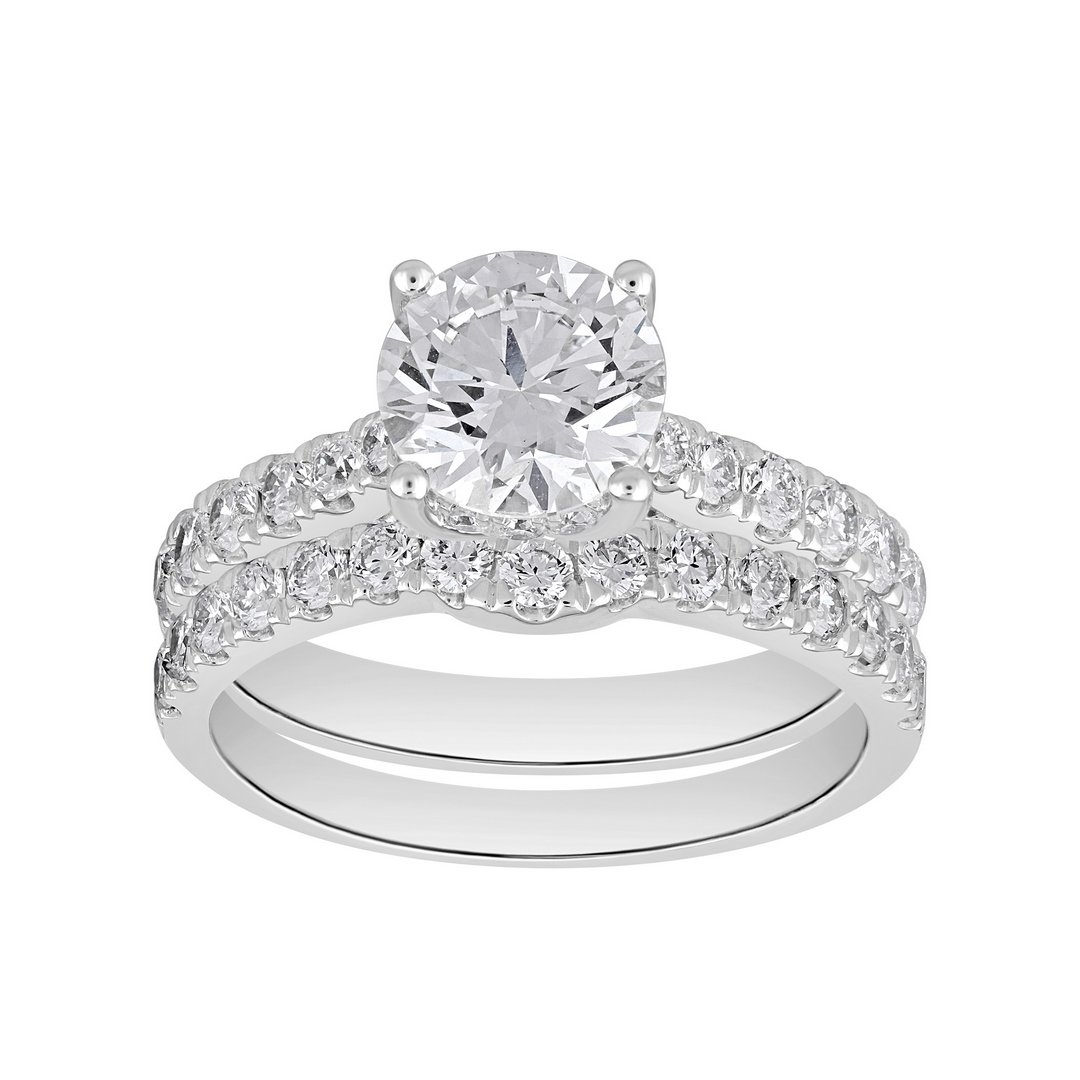 LG - 14K 2.50CT D-BRIDAL SET LDS RDS CERTIFIED CNTR 1.47CT