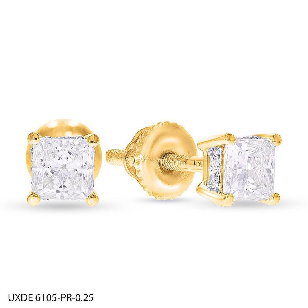 LG - 14K 0.80-0.89CT D-EARRING LDS PCT/RDS CERTIFIED