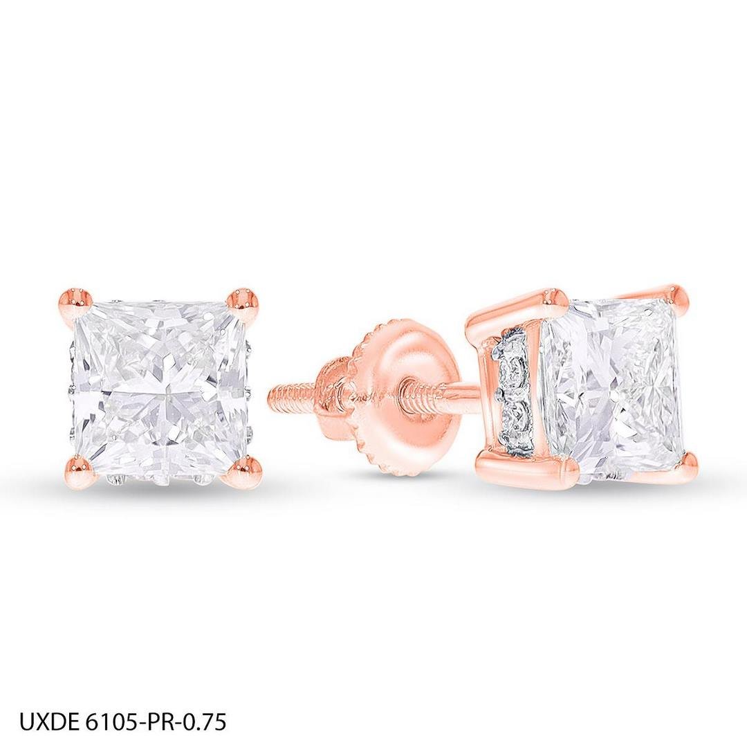 LG - 14K 1.57-1.60CT D-EARRING LDS PCT/RDS CERTIFIED