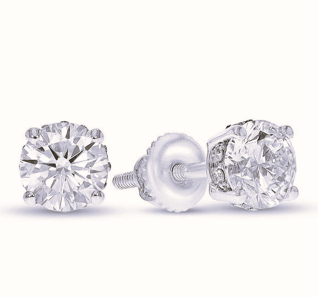 LG - 14K 1.04-1.11CT D-EARRING LDS RDS CERTIFIED
