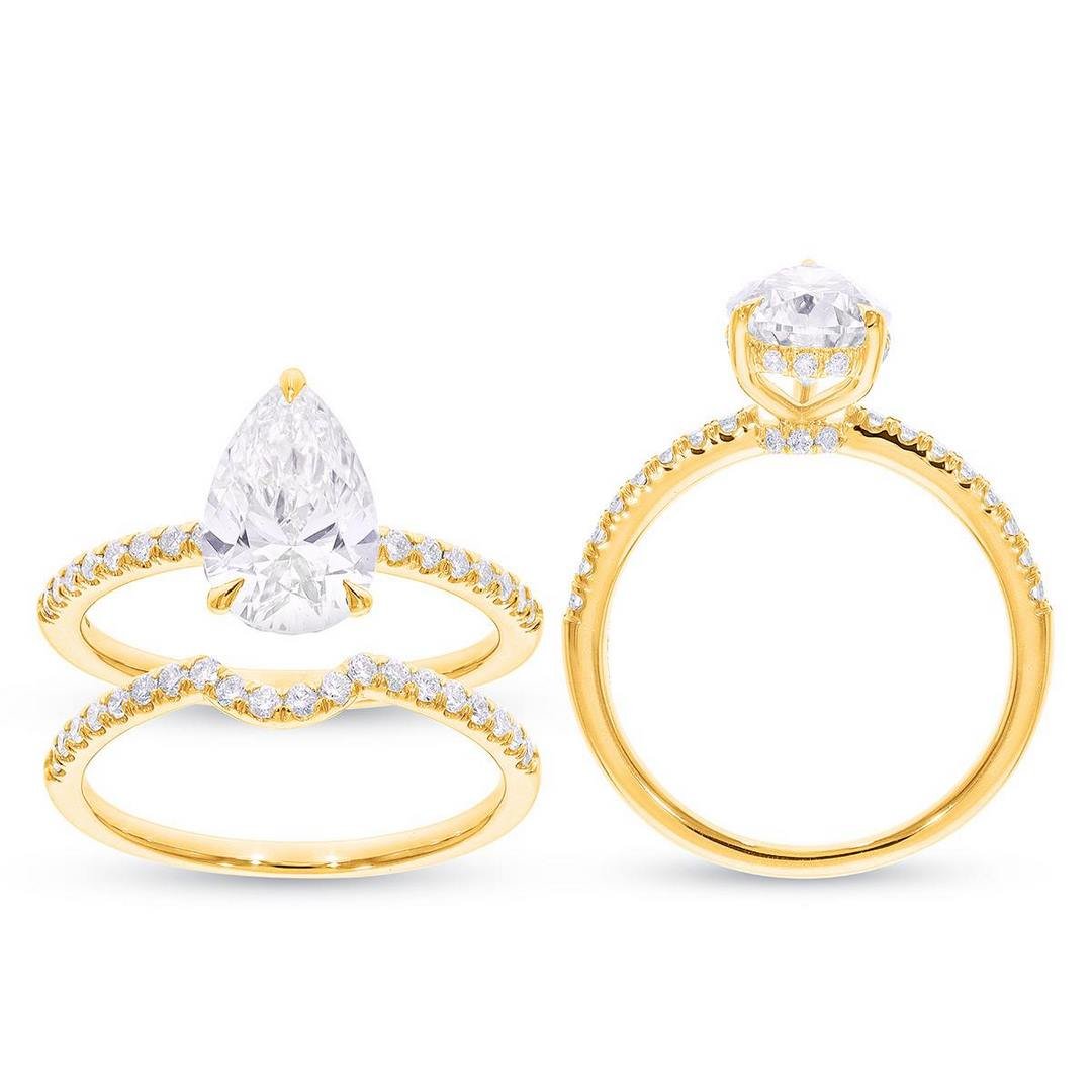 LG - 14K 2.60CT D-BRIDAL PER/RDS CERTIFIED PEAR 2.06CT CERTIFIED