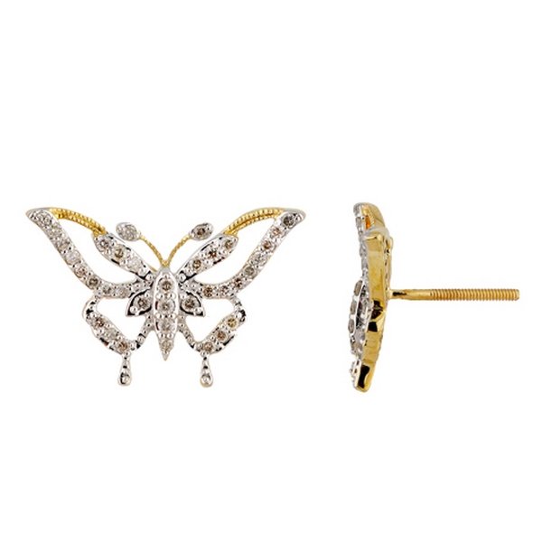 10K 0.41CT D-EARRING LDS RDS "BUTTERFLY"