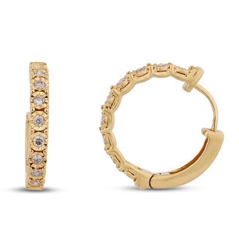 10K 0.55CT D-HOOP EARRING LDS RDS DARK