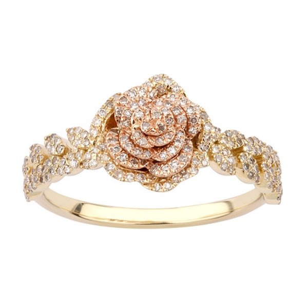 10K 0.31-0.36CT D-RING LDS RDS MICRO PRONG "ROSE"