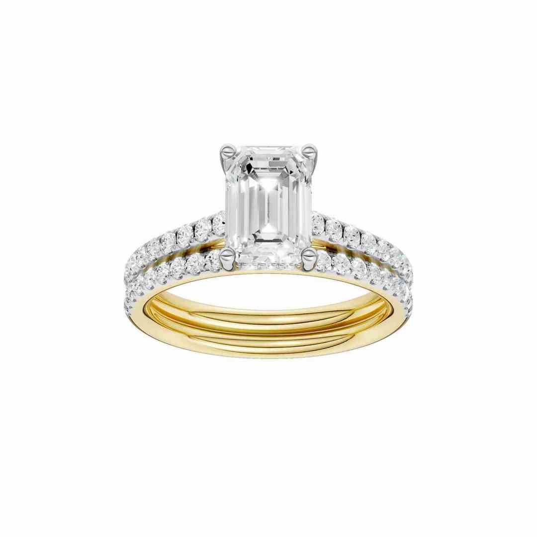 LG - 14K 2.50CT D-BRIDAL SET LDS EME/RDS "CERTIFIED"