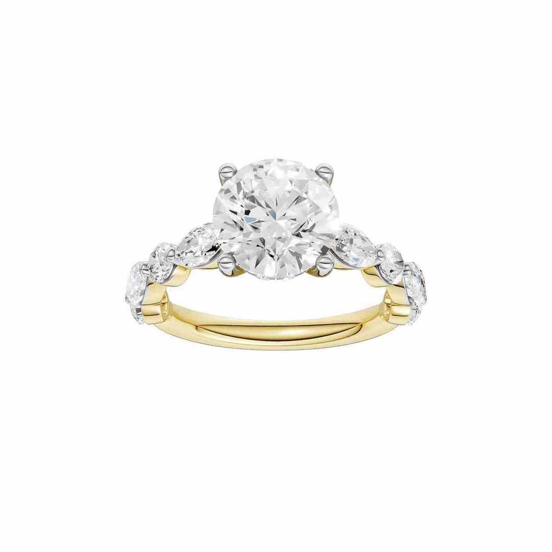 LG - 14K 3.10CT D-RING LDS MARQ/RDS "CERTIFIED" CNTR 2.00CT