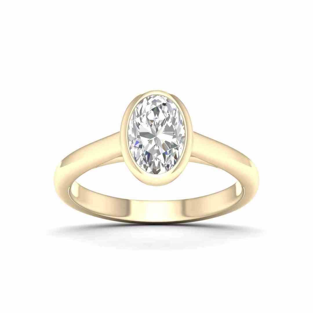 LG - 14K 1.01CT D-RING LDS OVAL CERTIFIED