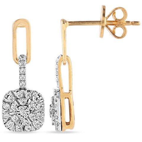 10K 0.22-0.24CT D-EARRING DANGLING LDS RDS