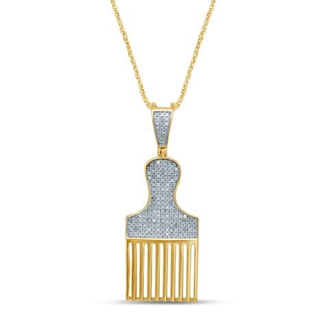 10K 0.43CT D-PENDANT RDS MICRO PRONG "PAINT BRUSH"