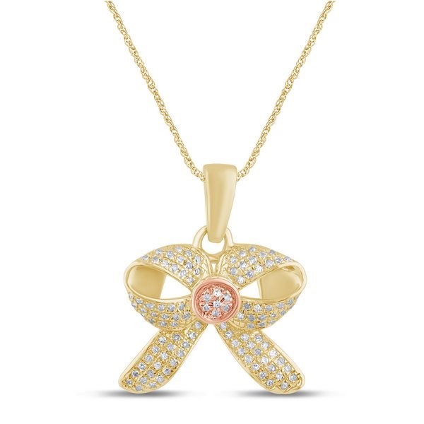 10K 0.13CT D-PENDANT LDS RDS MP "BOW TIE"