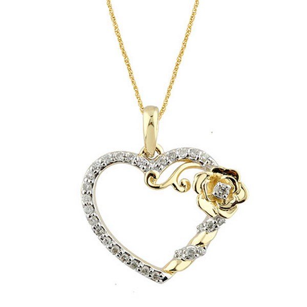 10K 0.18CT D-PENDANT RDS "HEART"
