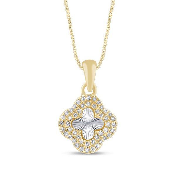 10K 0.07-0.08CT D-PENDANT RDS "FOUR LEAF FLOWER" MP