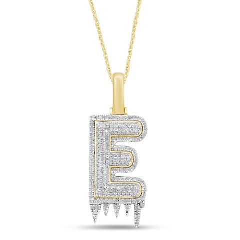 10K 0.28-0.36CT D-ALPHABET RDS DRIPPING "INITIAL E"