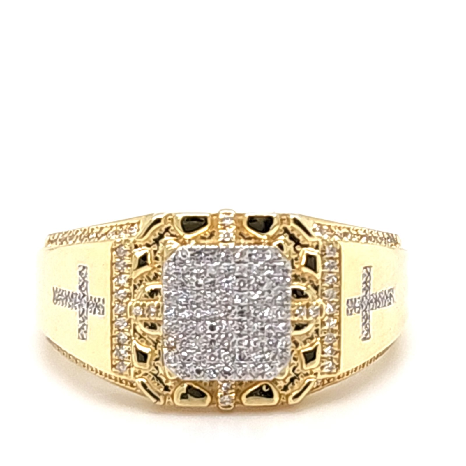 10K 0.23-0.26CT D-RING MEN RDS MICRO PRONG