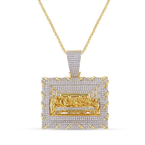 10K 1.33-1.37CT D-PENDANT MEN RDS "LAST SUPPER"