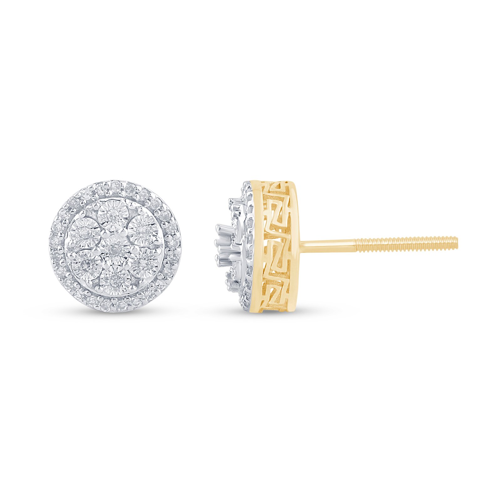 10K 0.10-0.12CT D-EARRING RDS FANUC PRONG "TOP FLOOR"