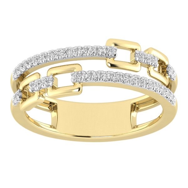 14K 0.24CT D-RING LDS RDS "LINK ROW"
